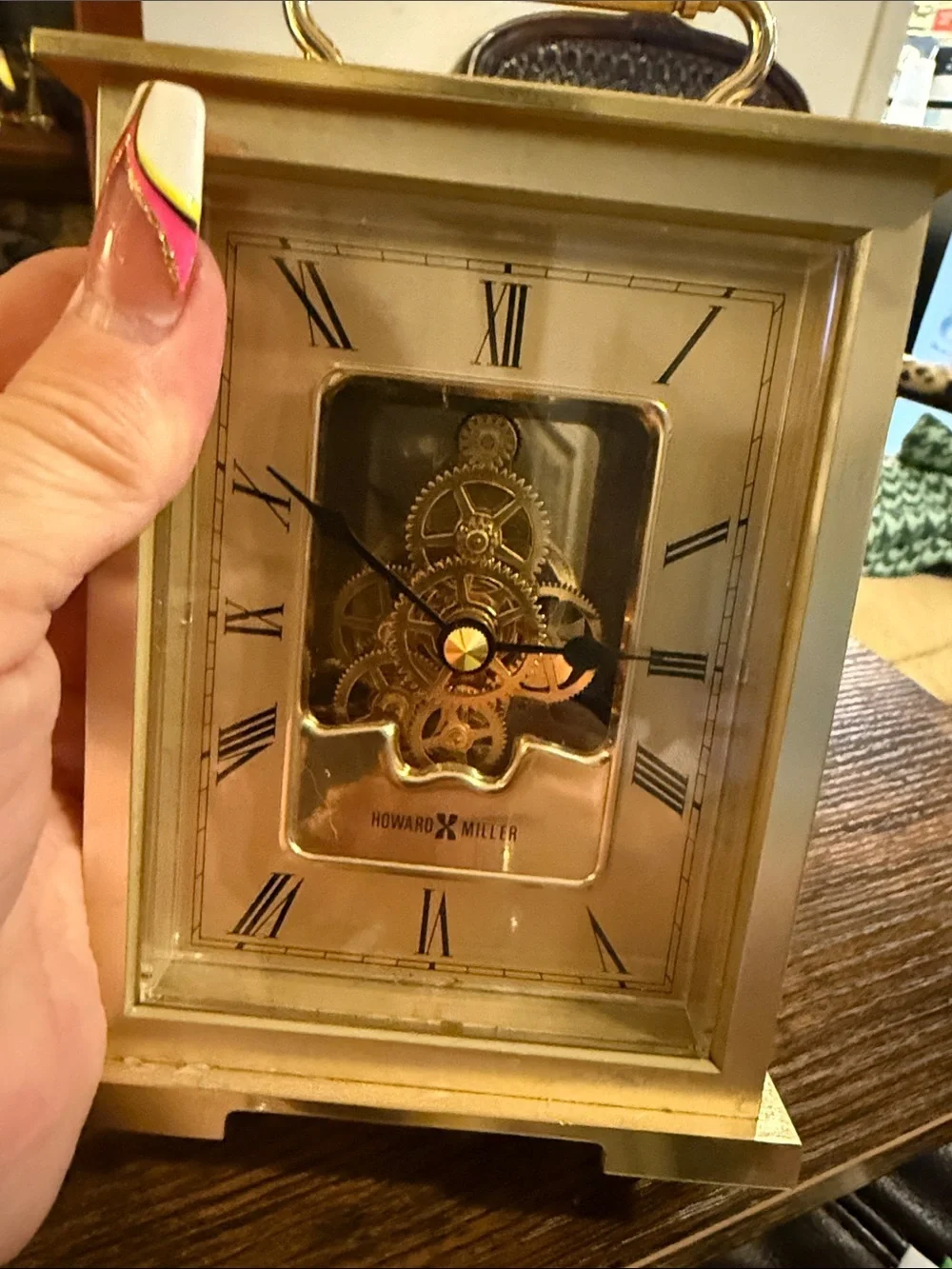 Howard Miller Gold Exposed Gear Mantel Clock
